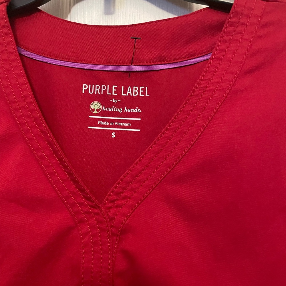 Purple Label Red Scrub Top